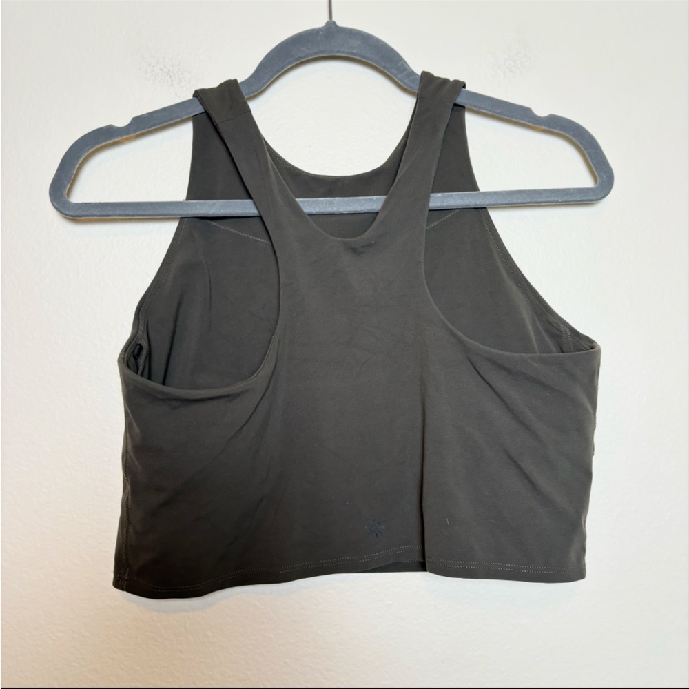 Athleta Conscious Crop Bra Top Gray/Olive - Picture 3 of 4